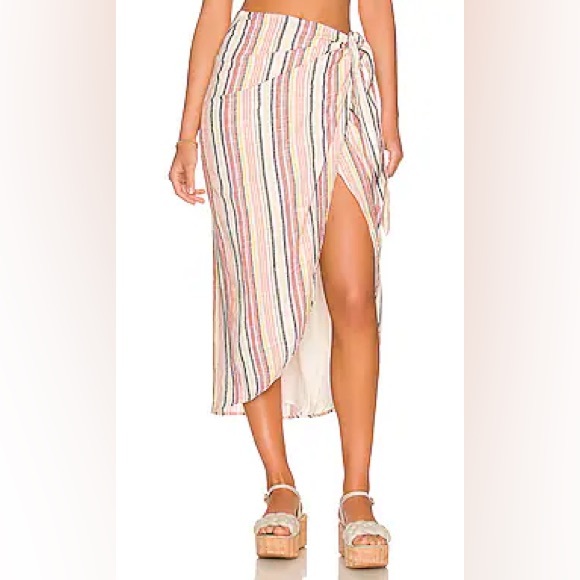 Free People Aubrey Sarong Skirt in Multi Combo size 12 NWT - Picture 2 of 10